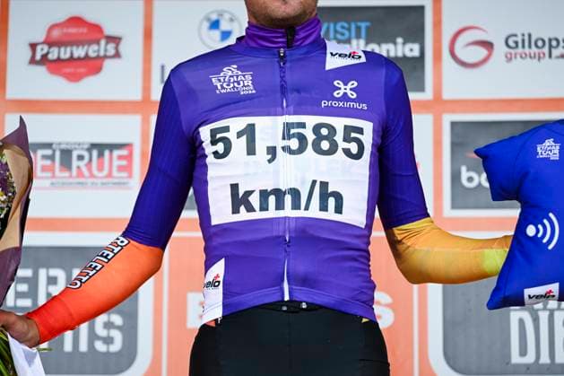 Tour de Wallonie 2026 Stage 2 LIBRAMONT-CHEVIGNY, BELGIUM - JUNE 02 : Lauryssen Yorben (BEL) of Tarteletto - Isorex on the podium during stage 2 of the 47th edition of Ethias Tour de Wallonie an UCI ProSeries 2.Pro cycling road race stage for Men Elite of 192.1 km with start in Jodoigne and finish in Libramont-Chevigny on June 2, 2026 in Libramont-Chevigny, Belgium, 02 06 2026 ( Motordriver Pieter Van Herzele - Libramont-Chevigny Belgium  Copyright: xVincentxKalutx