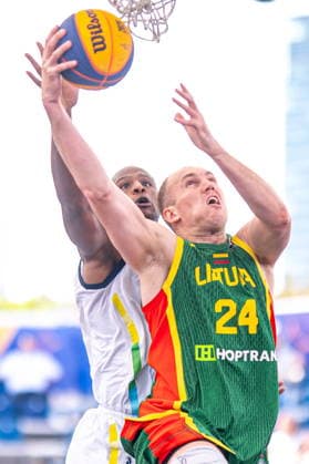 Warszawa 02.06.2026. 3x3 Basketball World Cup Day 2 in Warsaw, Poland. Brazil - Lithuania match --- Mistrzostwa Swiata w koszykowce 3x3 Dzien 2 w Warszawie. Mecz Brazylia - Litwa Persons Shown : Aurelijus Pukelis Fot. Kai Taller Arena Akcji NEWSPIX.PL --- newspix.pl 