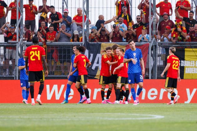 Pre-World cup International Friendly, Länderspiel, Nationalmannschaft 2026 match between Croatia and Belgium Team Belgium celebrates after scoring a goal during Pre-World cup international friendly 2026 football match between Croatia and Belgium Stadion HNK Rijeka, Rijeka, Croatia 02.06.2026 Copyright: xBEAUTIFULxSPORTS Bosnjakovicx