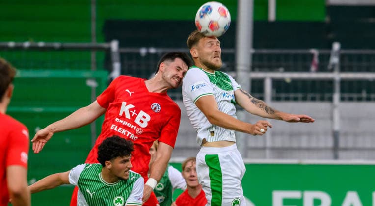 02.06.2026 - Fussball - Saison 2025 2026 - Relegation Oberliga Bayern Bayernliga Regionalliga : SpVgg Greuther Fürth II - ASV Cham - - xwoxzix - Lucas Chrubasic (20, ASV Cham ) Yannick Scholz (14, SpVgg Greuther Fürth II )