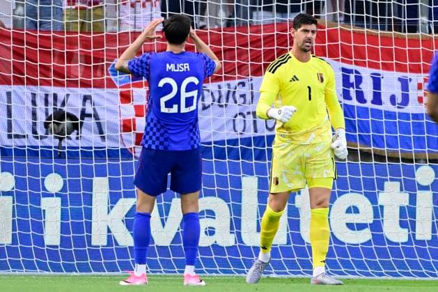 Croatia vs Belgium - friendly match RIJEKA, CROATIA - JUNE 02 : Courtois Thibaut goalkeeper of Belgium reacts after a save during a friendly match between Croatia and Belgium ahead of the FIFA World Cup, WM, Weltmeisterschaft, Fussball 2026 on June 02, 2026 in Rijeka, Croatia, 02 06 2026 Rijeka Croatia  Copyright: xJanxDexMeuleneirx