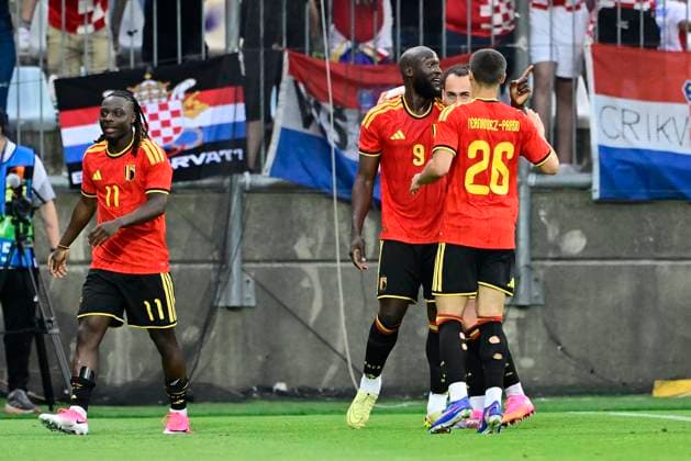 Croatia vs Belgium - friendly match RIJEKA, CROATIA - JUNE 02 : Lukaku Romelu forward of Belgium celebrates after scoring with teammates during a friendly match between Croatia and Belgium ahead of the FIFA World Cup, WM, Weltmeisterschaft, Fussball 2026 on June 02, 2026 in Rijeka, Croatia, 02 06 2026 Rijeka Croatia  Copyright: xJanxDexMeuleneirx