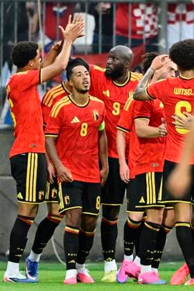 Croatia vs Belgium - friendly match RIJEKA, CROATIA - JUNE 02 : Lukaku Romelu forward of Belgium celebrates after scoring with teammates during a friendly match between Croatia and Belgium ahead of the FIFA World Cup, WM, Weltmeisterschaft, Fussball 2026 on June 02, 2026 in Rijeka, Croatia, 02 06 2026 Rijeka Croatia  Copyright: xJanxDexMeuleneirx