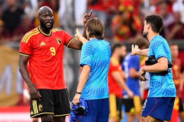 Croatia vs Belgium - friendly match RIJEKA, CROATIA - JUNE 02 : Lukaku Romelu forward of Belgium and Modric Luka midfielder of Croatia pictured during a friendly match between Croatia and Belgium ahead of the FIFA World Cup, WM, Weltmeisterschaft, Fussball 2026 on June 02, 2026 in Rijeka, Croatia, 02 06 2026 Rijeka Croatia  Copyright: xTomasxSiskx