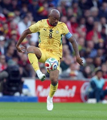 Jordan Ayew of Ghana Wales v Ghana, International Friendly, Länderspiel, Nationalmannschaft Football, Cardiff City Stadium, Cardiff, Wales, UK - 02 Jun 2026Cardiff Cardiff City Stadium United Kingdom EDITORIAL USE ONLY No use with unauthorised audio, video, data, fixture lists, club league logos or live services. Online in-match use limited to 120 images, no video emulation. No use in betting, games or single club league player publications.  Copyright: xKieranxMcManus Shutterstockx 16906575n