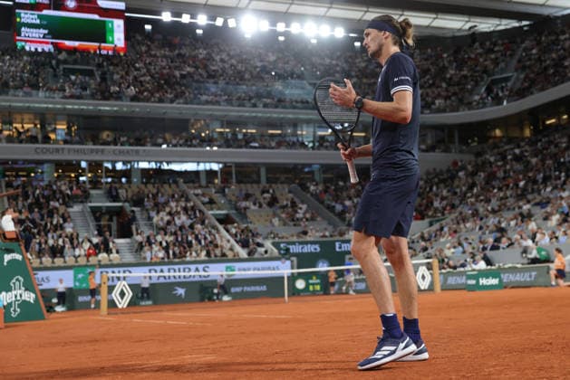Alexander Zverev, GER, during quarterfinal of 2026 French Open at Roland Garros, Paris, 02 06 2026; -