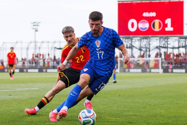 Pre-World cup International Friendly, Länderspiel, Nationalmannschaft 2026 match between Croatia and Belgium Luka Sucic (Croatia 17) and Alexis Saelemaekers (Belgium 22) seen in action during Pre-World cup international friendly 2026 football match between Croatia and Belgium Stadion HNK Rijeka, Rijeka, Croatia 02.06.2026 Copyright: xBEAUTIFULxSPORTS Bosnjakovicx