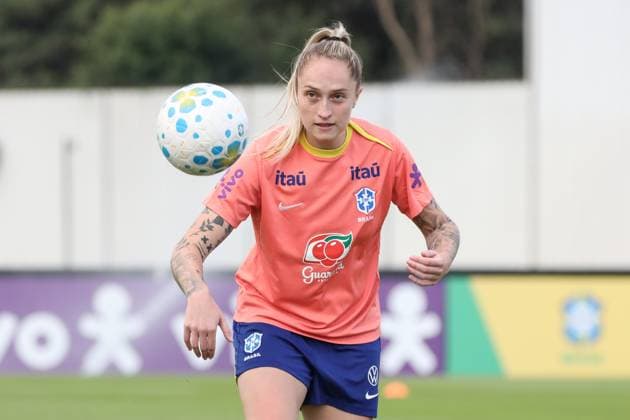 Training session of the Brazilian women s national football team for the friendly match against the USA. Isa Haas of the Brazilian women s national football team during the first training session for the friendly match against the United States, at the Joaquim Grava Training Center, in the eastern zone of Sao Paulo, this Tuesday, June 2, 2026. Sao Paulo Sao Paulo Brasil Copyright: xMarinaxUezimax