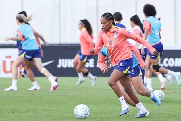 Training session of the Brazilian women s national football team for the friendly match against the USA. Ary Borges of the Brazilian women s national football team during the first training session for the friendly match against the United States, at the Joaquim Grava Training Center, in the eastern zone of Sao Paulo, this Tuesday, June 2, 2026. Sao Paulo Sao Paulo Brasil Copyright: xMarinaxUezimax