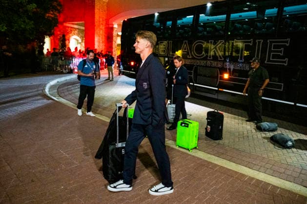 Football World Cup 2026 Greensboro , USA 20260602 Norways David Moller Wolfe arrives at the hotel in Greensboro Photo Fredrik Varfjell NTB Greensboro USA EDITORIAL USE ONLY RESTRICTED USE FOR BETTING COMPANIES  Copyright: xFredrikxVarfjellx xNTBx