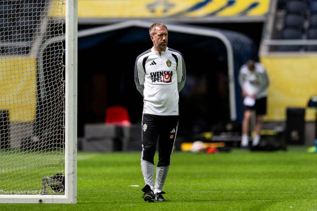 260603 Head coach Graham Potter of the Swedish national football team at a training session on June 3, 2026 in Stockholm. Photo: Emma Wallskog BILDBYRAN kod EW EW0674 fotboll football soccer fotball träning practice training sverige sweden sverige a FIFA World Cup, WM, Weltmeisterschaft, Fussball vm bbeng Copyright: EMMAxWALLSKOG BB260603EW016