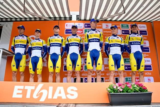 Tour de Wallonie 2026 Stage 3 VAUX-SUR-SÛRE, BELGIUM - JUNE 03 : Team Flanders - Baloise pictured during stage 3 of the 47th edition of Ethias Tour de Wallonie an UCI ProSeries 2.Pro cycling road race stage for Men Elite of 176.9 km with start in Habay and finish in Vaux-sur-Sûre on June 3, 2026 in Vaux-sur-Sûre, Belgium, 03 06 2026 ( Motordriver Pieter Van Herzele - Vaux-sur-Sûre Belgium  Copyright: xSesx