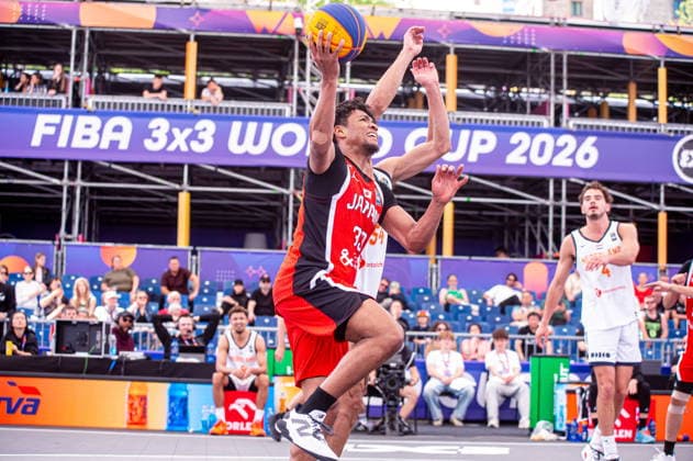 Warszawa 03.06.2026. 3x3 Basketball World Cup Day 3 in Warsaw, Poland. Japan - Netherlands match --- Mistrzostwa Swiata w koszykowce 3x3 Dzien 3 w Warszawie. Mecz Japonia - Holandia Persons Shown : Souleymane Coulibaly Fot. Kai Taller Arena Akcji NEWSPIX.PL --- newspix.pl 