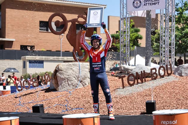June 3, 2026, Piera, Barcelona, Spain: Toni Bou of trial rider celebrates his record to break the Guinness World Record at Rotonda Toni Bou on June 03, 2026 in Piera, Barcelona, Spain. Toni Bou Guinness World Record Attempt  - ZUMAa181 20260603_zaa_a181_088 Copyright: xJavierxBorregox