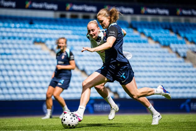 260603 Signe Gaupset of the Norwegian women™s national football team during a training session on June 3, 2026 in Oslo. Photo: Marius Simensen BILDBYRAN Cop 238 bbeng dam fifa women s world cup qualifier football fotball fotboll norge norway practice soccer training trening träning Copyright: MARIUSxSIMENSEN BB260603BB340