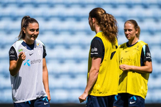 260603 Vilde Boe Risa of the Norwegian women™s national football team during a training session on June 3, 2026 in Oslo. Photo: Marius Simensen BILDBYRAN Cop 238 bbeng dam fifa women s world cup qualifier football fotball fotboll norge norway practice soccer training trening träning Copyright: MARIUSxSIMENSEN BB260603BB344