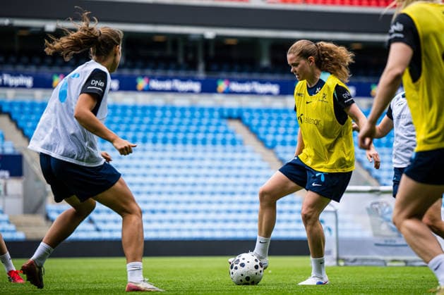 260603 Signe Gaupset of the Norwegian women™s national football team during a training session on June 3, 2026 in Oslo. Photo: Marius Simensen BILDBYRAN Cop 238 bbeng dam fifa women s world cup qualifier football fotball fotboll norge norway practice soccer training trening träning Copyright: MARIUSxSIMENSEN BB260603BB360