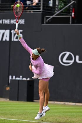 Tennis Lexus Birmingham Open Tatiana Maria of Germany serves during the Lexus Birmingham Open WTA125 ATP, Tennis Herren Challenger tennis at Edgbaston Priory Club, Birmingham, UK on 3 June 2026. Birmingham Edgbaston Priory Club West Midlands UK Editorial use only , Copyright: xDennisxGoodwinx PSI-24320-0014