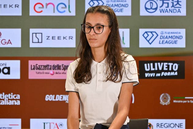 Foto IPP Roberto Ramaccia Roma 3 6 2026 Golden Gala Pietro Mennea 2026 press conference, PK, Pressekonferenz in Rome Nella foto Nadia Battocletti 5000m Women during the press conference at the Golden Gala in Rome. Italy Photo Press - World Copyright Roma italy Italia ITALY  Copyright: xR4924_italyphotopressx