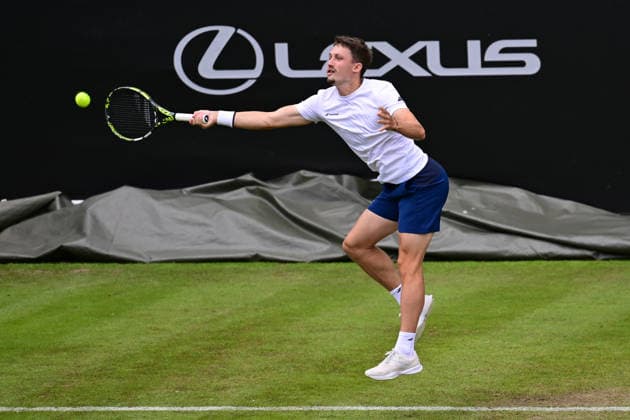 Tennis Lexus Birmingham Open Ugo Blanchett of France returns during the Lexus Birmingham Open WTA125 ATP, Tennis Herren Challenger tennis at Edgbaston Priory Club, Birmingham, UK on 3 June 2026. Birmingham Edgbaston Priory Club West Midlands UK Editorial use only , Copyright: xDennisxGoodwinx PSI-24320-0064