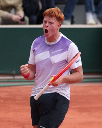 Jamie Mackenzie (GER) jubelt nach dem Sieg,Jubel, Freude,Emotion, Jungen Einzel, Boys Singles Tennis - French Open 2026 - Roland Garros - Paris - - France - 3 June 2026. Copyright: xJuergenxHasenkopfx