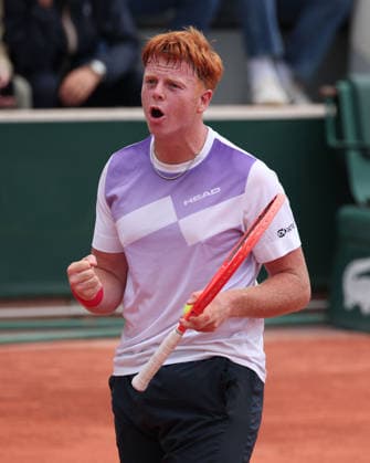 Jamie Mackenzie (GER) jubelt nach dem Sieg,Jubel, Freude,Emotion, Jungen Einzel, Boys Singles Tennis - French Open 2026 - Roland Garros - Paris - - France - 3 June 2026. Copyright: xJuergenxHasenkopfx