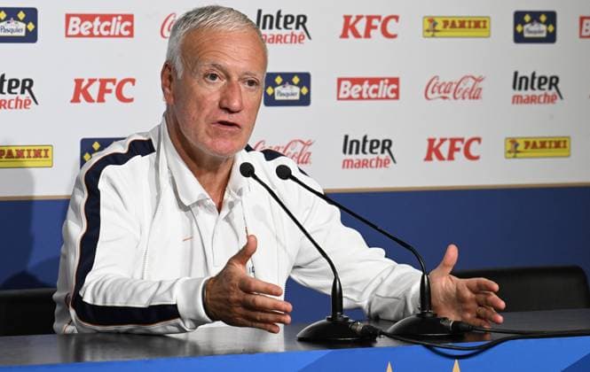 CP DES BLEUS A NANTES PHOTOPQR OUEST FRANCE Jerome Fouquet ; NANTES ; 03 06 2026 ; Football. Point presse de Didier Deschamps, sélectionneur de l équipe de France de Football, avant le match contre la Cote d Ivoire à Nantes. Photo: Jérôme Fouquet Ouest-France Nantes, France, june 3rd 2026 Frane coahc Didier Deschamps press conference, PK, Pressekonferenz before the match against Ivory Coast NANTES France  Copyright: xPHOTOPQR OUESTxFRANCE MAXPPPxJeromexFouquetx 20260603OFR1516 20260603OFR1516