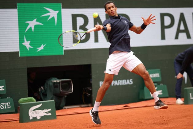 Felix Auger-Aliassime, CAN, during quarterfinal of 2026 French Open at Roland Garros, Paris, 03 06 2026; -