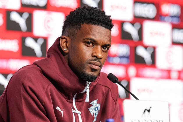 Fußball, FIFA WM 2026, Nationalteam Portugal, Pressekonferenz press conference, PK, Pressekonferenz of the Portuguese national football team in the football city of Oeiras - Portugal, June 3, 2026, in Alges, Portugal. Nelson Semedo Copyright: HMBxMedia FernandoxSoares