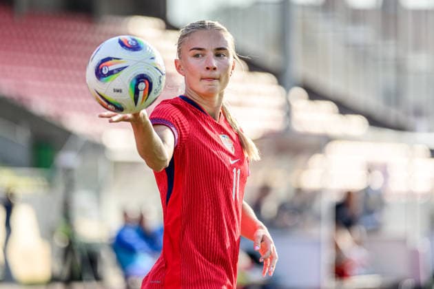 260603 Julie Jorde of Norway during the U23 womenÂ s International Friendly, Länderspiel, Nationalmannschaft football match between Sweden and Norway on June 3, 2026 in Kalmar. Photo: Suvad Mrkonjic BILDBYRAN COP 170 SM0467 fotboll football soccer fotball u23 under 23 sverige sweden norge norway dam bbeng Copyright: SUVADxMRKONJIC BB260603SM094