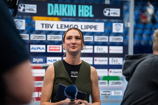 Handball, HBL, TBV Lemgo - SC DHfK Leipzig TBV Lemgo Lippe (GER) vs. SC DHfK Leipzig (GER), Handball, Daikin Handball Bundesliga, 33. Spieltag, 3.6.2026, Saision 2025 2026, Lemgo Hannah Nitsche (Sportmoderatorin, Dyn) Lemgo Phoenix Contact Arena Deutschland