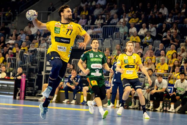 Handball, HBL, Rhein-Neckar Löwen - TSV Hannover-Burgdorf #4 03.06.2026, xdaymx, Handball Daikin HBL, Rhein Neckar Loewen - TSV Hannover-Burgdorf vl. Dani Baijens (Rhein-Neckar Löwen) mit dem Torabschluss (DFL DFB REGULATIONS PROHIBIT ANY USE OF PHOTOGRAPHS as IMAGE SEQUENCES and or QUASI-VIDEO) Mannheim