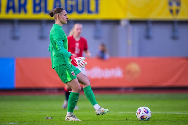260603 Goalkeeper Thiril Erichsen of Norway during the U23 womenÂ s International Friendly, Länderspiel, Nationalmannschaft football match between Sweden and Norway on June 3, 2026 in Kalmar. Photo: Suvad Mrkonjic BILDBYRAN COP 170 SM0467 fotboll football soccer fotball u23 under 23 sverige sweden norge norway dam bbeng norge norway sverige sweden Copyright: SUVADxMRKONJIC BB260603SM127