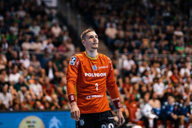 Handball, HBL, SC Magdeburg - VfL Gummersbach #2 Deutschland: HBL DAIKIN Handball Bundesliga 2025 - 2026, 33. Spieltag - SC Magdeburg vs VfL Gummersbach - GETEC Arena (Magdeburg): Dominik Kuzmanovic (VfL Gummersbach, 1) Einzelbild Copyright: xTomxLauruschkatx