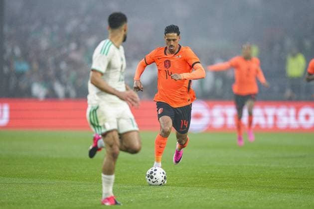 Fußball, Testspiel, Niederlande - Algerien ROTTERDAM , 03-06-2026 , Stadium Feijenoord de Kuip , season 2025 2026 , FIFA International football , friendly match between The Netherlands and Algeria , picture shows Netherlands player Tijjani Reijnders Netherlands - Algeria (friendly)  x204133822x Copyright: