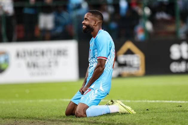 Fußball, Testspiel, DR Kongo - Dänemark #2 Congolese Cedric Bakambu reacts during a friendly soccer game between the national teams of DR Congo and Denmark, Wednesday 03 June 2026 in Liege, in preparation of the upcoming the 2026 World Cup. BRUNOxFAHY  x175854248x