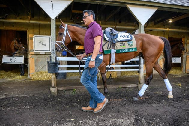 June 3, 2026, USA: Renegade prepares to workout at Saratoga Racecourse in Saratoga Springs, New York on June 3, 2026. Eclipse Sportswire CSM Horse Racing 2026: Belmont Stakes Preparations JUN 3  - ZUMAcs17 20260603_faf_cs17_009 Copyright: x CarlosxJ.xCalox