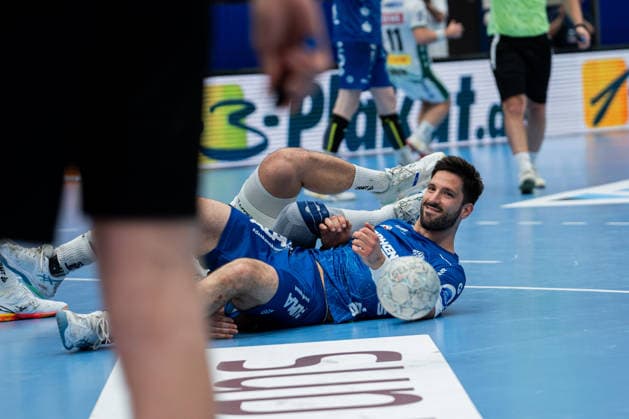 Handball, HBL, TBV Lemgo - SC DHfK Leipzig #4 TBV Lemgo Lippe (GER) vs. SC DHfK Leipzig (GER), Handball, Daikin Handball Bundesliga, 33. Spieltag, 3.6.2026, Saision 2025 2026, Lemgo Tim Suton (TBV Lemgo Lippe, 23) freut sich ueber einen Freiwurf Lemgo Phoenix Contact Arena Deutschland