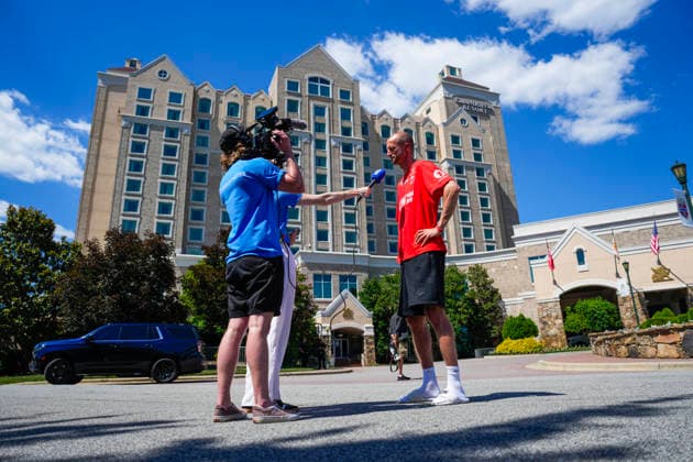 World Cup 2026 Greensboro , USA 20260603 Player manager Brede Hangeland meets the press outside the player hotel Grandover Resort in Greensboro Photo Fredrik Varfjell NTB Greensboro United States EDITORIAL USE ONLY RESTRICTED USE FOR BETTING COMPANIES  Copyright: xFredrikxVarfjellx xNTBx