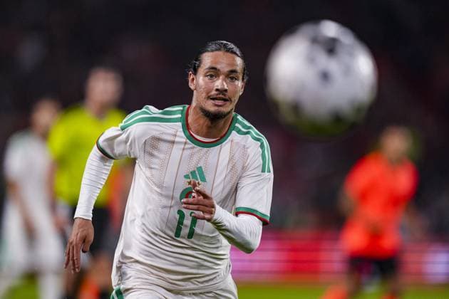 Fußball, Testspiel, Niederlande - Algerien #5 ROTTERDAM , 03-06-2026 , Stadium Feijenoord de Kuip , season 2025 2026 , FIFA International football , friendly match between The Netherlands and Algeria , picture shows Algeria player Anis Hadj Moussa Netherlands - Algeria (friendly)  x204135326x Copyright: