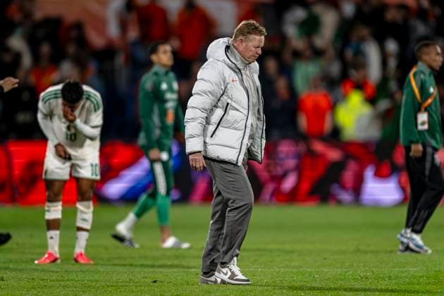ROTTERDAM - Netherlands national team, Nationalteam coach Ronald Koeman is disappointed after the final whistle during the 2026 World Cup friendly match between the Netherlands and Algeria at Stadium De Kuip on June 3, 2026, in Rotterdam, the Netherlands. (Photo by Stefan Koops EYE4IMAGES DeFodi Images) -