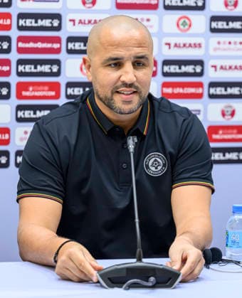 Lebanon team press conference, PK, Pressekonferenz and Training Lebanon national team, Nationalteam head coach Madjid Bougherra is attending a press conference ahead of the Asian Cup Saudi Arabia 2027 Qualifiers Group B match between Lebanon and Yemen at Grand Hamad Stadium in Doha, Qatar, on June 3, 2026. DOHA Qatar Copyright: xNOUSHADx