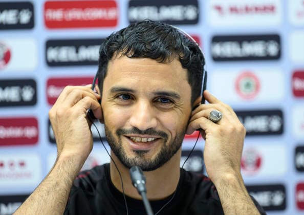 Yemen team press conference, PK, Pressekonferenz and Training Yemen national team, Nationalteam player Abdulwasea Al-Matari is attending a press conference ahead of the Asian Cup Saudi Arabia 2027 Qualifiers Group B match between Lebanon and Yemen at Grand Hamad Stadium in Doha, Qatar, on June 3, 2026. DOHA Qatar Copyright: xNOUSHADx