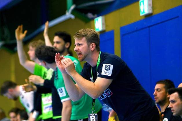 Trainer Lennart Lingener (Emsdetten) Handball-Qualifikationsspiel zur 2.Liga EHV Aue - TV Emsdetten am 3.6.2026 EHV Aue - TV Emsdetten