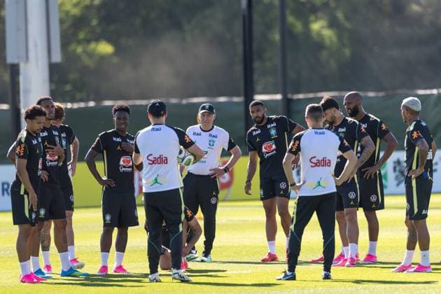The Brazilian national team, Nationalteam during training in New Jersey, United States. Carlo Ancelotti of the Brazilian national team during training at the New York Red Bulls Training Center in Columbia Park, in the city of Morristown, New Jersey, United States, this Wednesday, June 3, 2026. Morristown Columbia Park NJ UNITED STATES Copyright: xWilliamxVolcovx