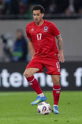 Mica Pinto (Luxemburg 17 - Michael Pinto) Freisteller, Einzelbild, Aktion, Ganzkörper Fussball, Saison 2025-2026, Freundschaftsspiel, Länderspiel 03.06.2026 Nationalmannschaft Luxemburg - Italien (LUX vs ITA) Stade de Luxembourg, Luxemburg