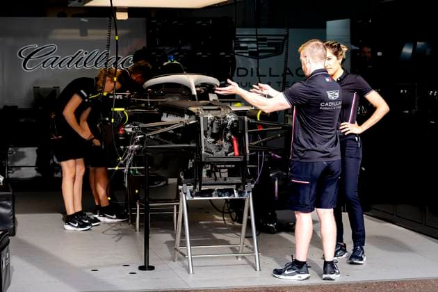 MONACO - Mechanics at work on the car of Formula 1 driver Valtteri Bottas or Cadillac Formula 1 Team during the Formula 1 Monaco Grand Prix on the Monaco Street Circuit on June 4, 2026 in Monaco, Monaco. (Photo by DeFodi Images) -
