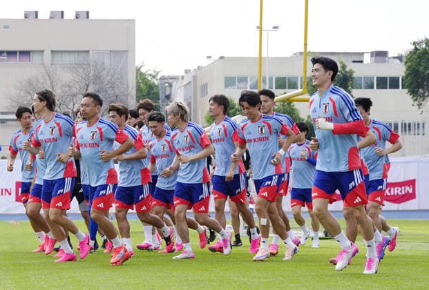 Football: Japan players train in Mexico Members of the Japan men s national football team train on June 3, 2026, during their pre-World Cup camp in Monterrey, Mexico.  A14AA0005617658P