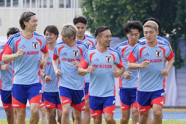 Football: Japan players train in Mexico Members of the Japan men s national football team train on June 3, 2026, during their pre-World Cup camp in Monterrey, Mexico.  A14AA0005617664P