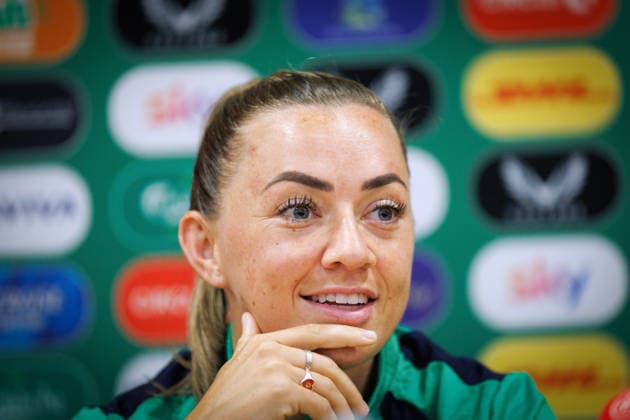 Republic of Ireland WNT press conference, PK, Pressekonferenz SuperValu Pairc UiChaoimh, Cork 4 6 2026 Katie McCabe Katie McCabe 4 6 2026  Copyright: x INPHO TomxMaherx RDR_3561